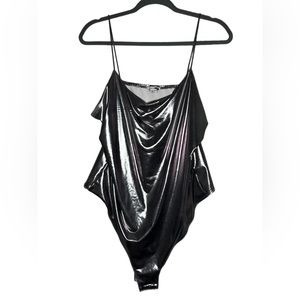 PU Leather Chrome Body Suit 3x